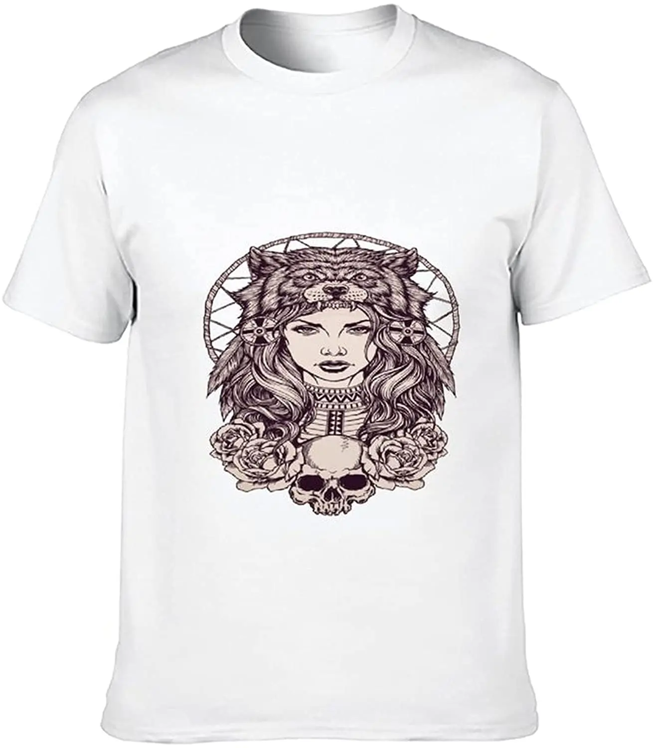 

Men's Standard Fashion Pure Short-Sleeved Round Neck T-Shirt with Individual Patterns Comfortable and Breathable.