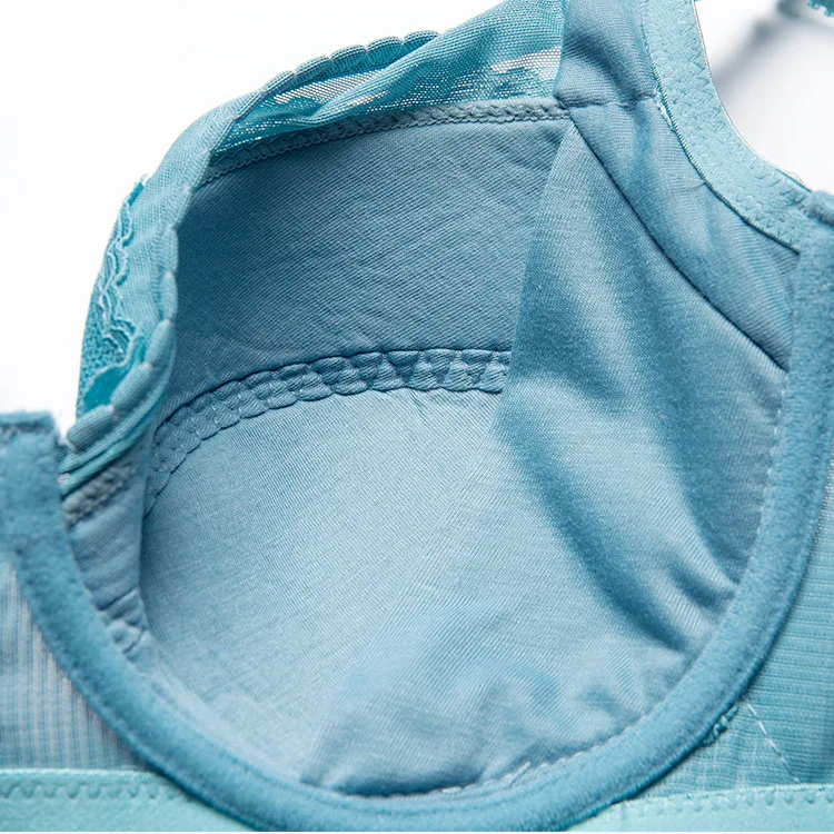 Полный охват большой размер женский бюстгальтер пуш ап кружева тонкий бралет