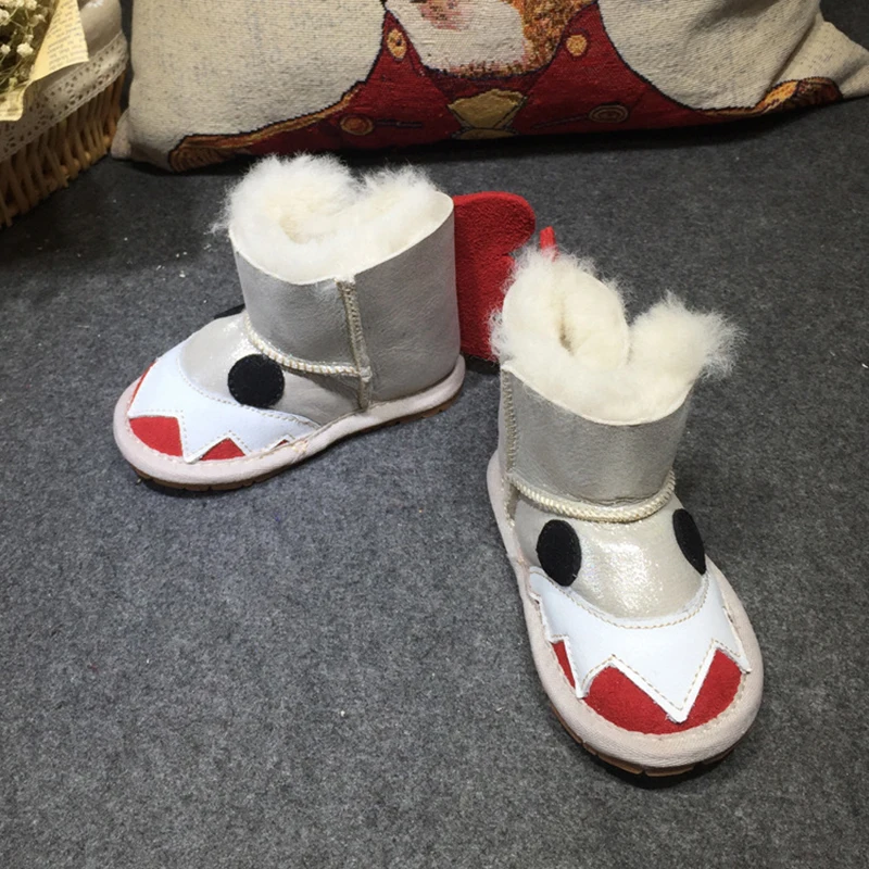 Теплые детские зимние ботинки Dolakids из овечьей кожи новая зимняя обувь для