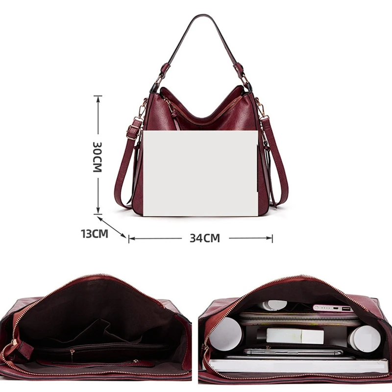 

Handbags for Women Large Designer Ladies Hobo Bag Bucket Purse Leather