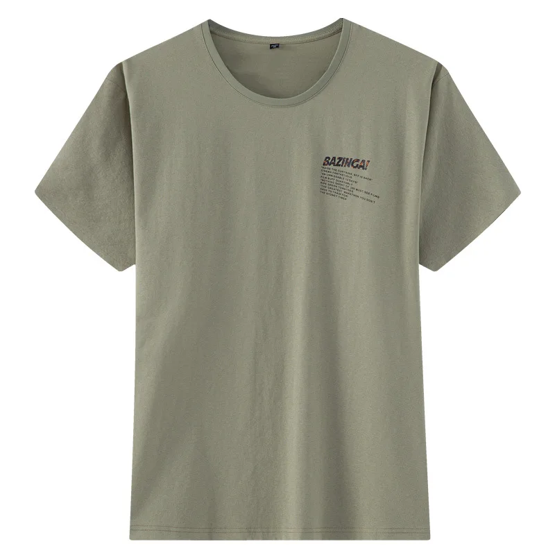 

Summer 2021 new young men's fattening plus size round neck printed short sleeve T-shirt male fat student short sleeve T-shirt
