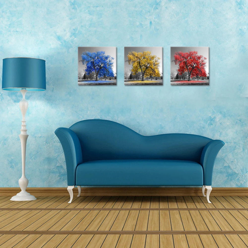 Черно белая Осенняя картина с изображением дерева креативные картины на холсте