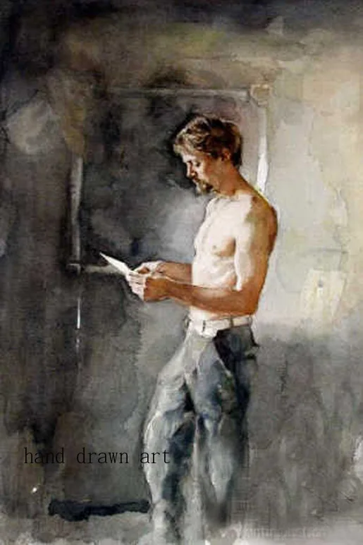Artists high-quality perfect hand-painted oil painting art on canvas: Glamorous body same-sex interest male mode | Дом и сад