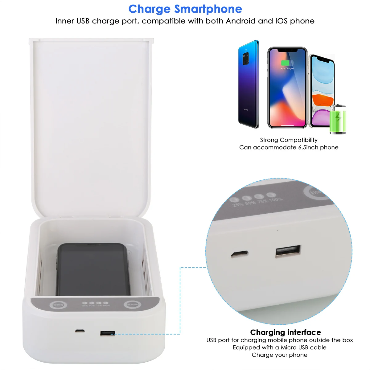 Портативный УФ стерилизатор для мобильного телефона зубная щетка