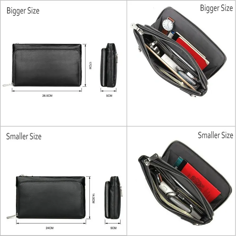 Новый мужской клатч GENODERN с ремешком на руку сумочка из натуральной кожи для