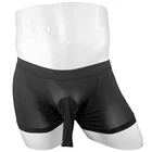 Мужские трусы-боксеры, черные дышащие трусы с мешочком для пениса, нейлоновое нижнее белье с длинным рукавом, с U-образным выпуклым мешочком