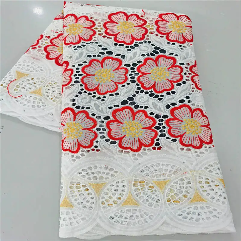 

5 Yards Swiss lace fabric 2020 latest embroidery African cotton fabrics Swiss voile lace popular Dubai style! HLFN11272