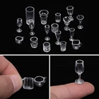 17 шт.компл. 112 кукольные миниатюры моделирование посуды мини-чашка для мороженого пластиковая модель прозрачный Кубок аксессуары