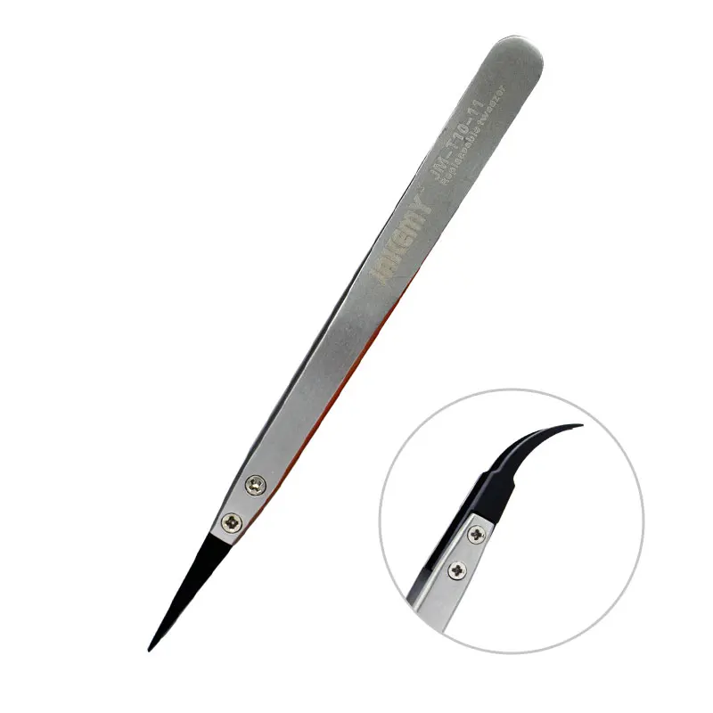 

JM-T10-11 High Quality Replaceable Anti-static Stainless Steel Tweezers for Disassembling Mobile Phone Repair Maintenance Tool