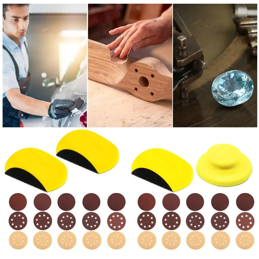 

5 Inch Hand Sanding Blocks Manual Round Polishing Disc Mouse-Shaped Sander Pad Mouse-Shaped Hand Rest Disc Hand Rest