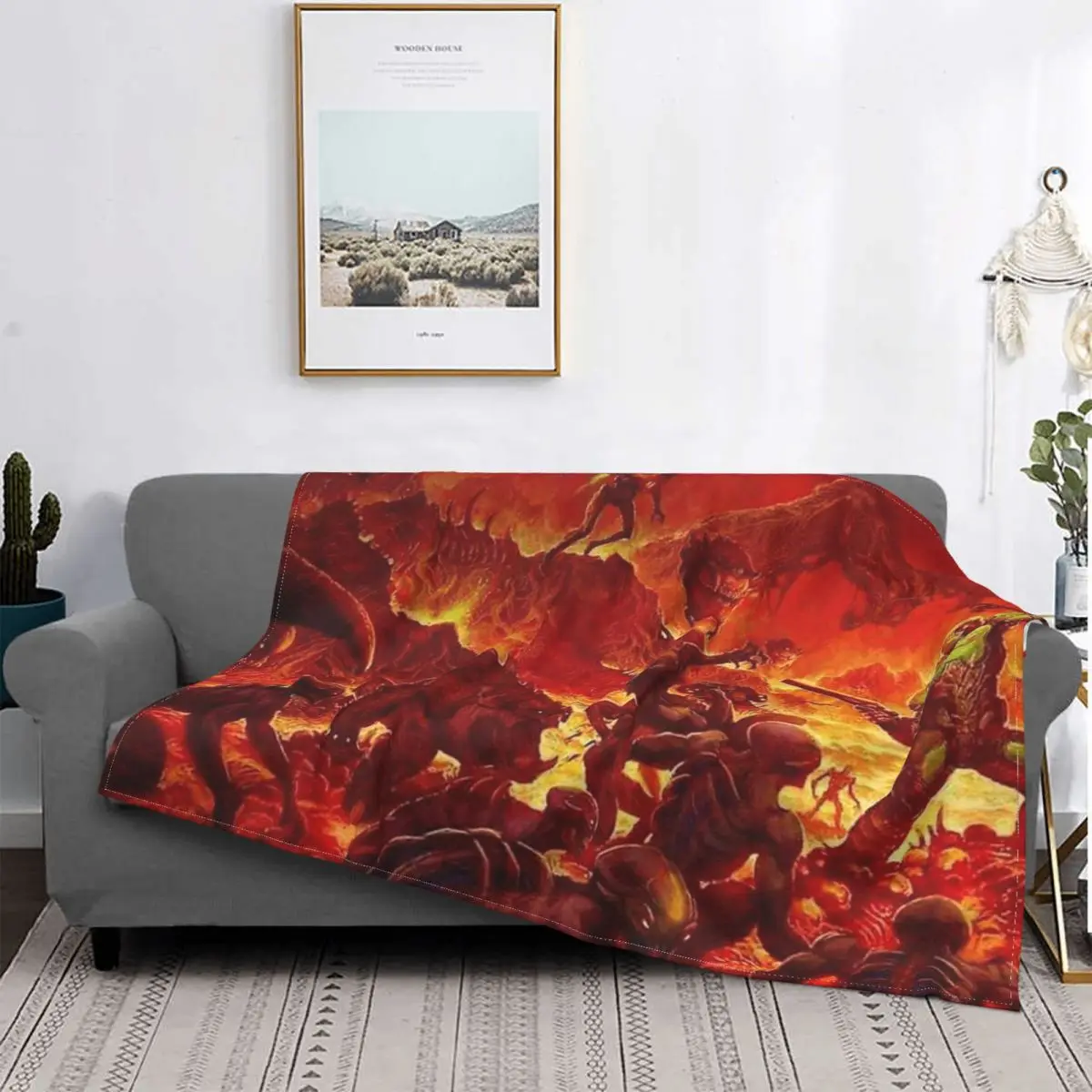 

Manta de Hell Real, para cama colcha, alfombra a cuadros, manta Kawaii, textil de lujo para el hogar