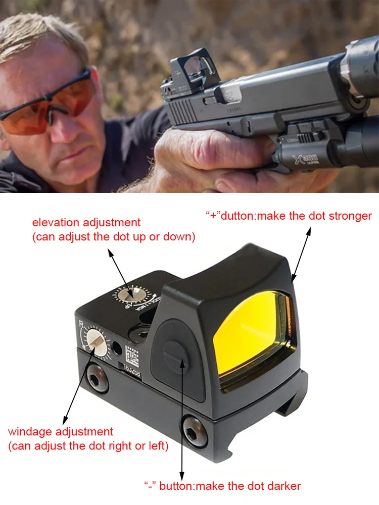 Мини RMR Red Dot Sight 3 25 Moa Пистолетная винтовка регулируемый Коллиматорный прицел с