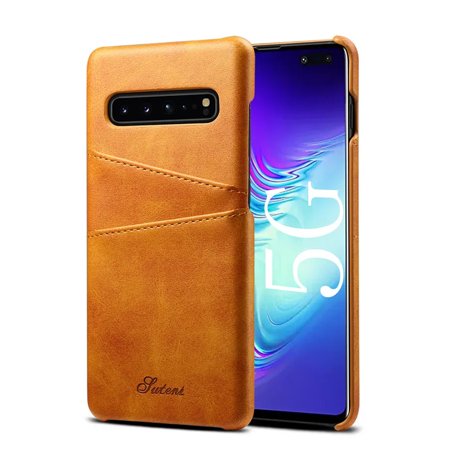 Очаровательный чехол для телефона из искусственной кожи для samsung S8 S9 S10Plus S10E чехол двухпозиционном дозаторе держатель чехол для Note8 Note9 Note10 чехол - Цвет: Хаки
