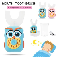 electric toothbrush kids 3 modes rechargeable u shaped 360 degree sonic intelligent automatic cartoon childrens toothbrush gift