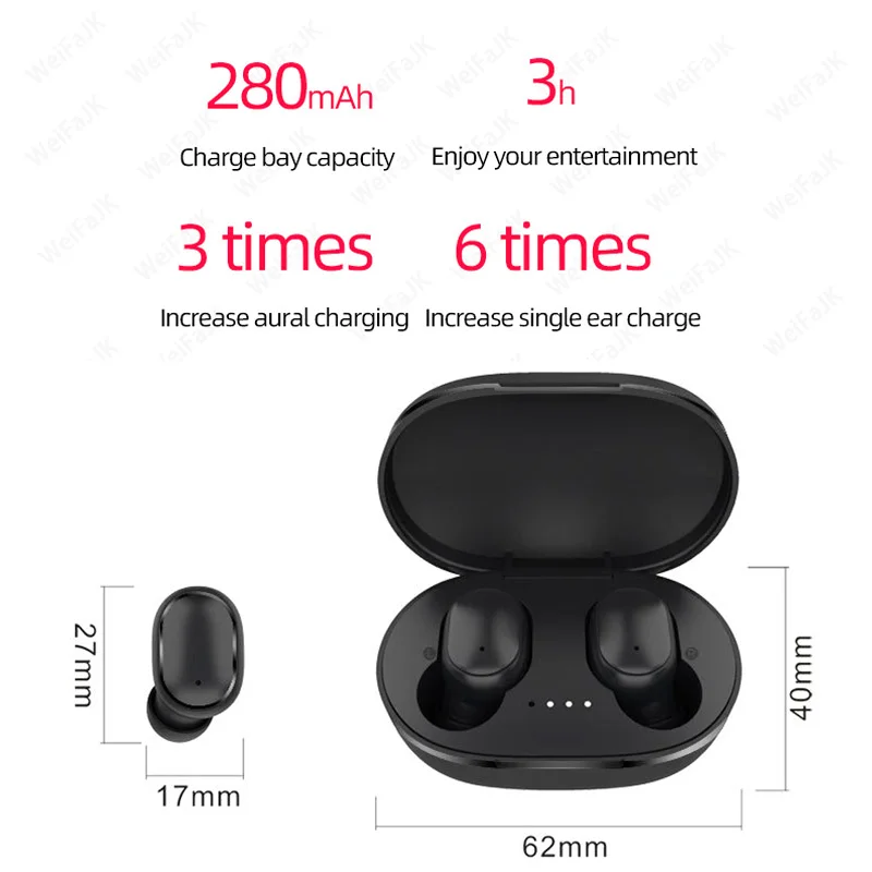 للبيع A6S TWS بلوتوث 5.0 سماعات لاسلكية سماعات لاسلكية سماعات أذن إلغاء الضوضاء ميكروفون ل شاومي آيفون هواوي سامسونج