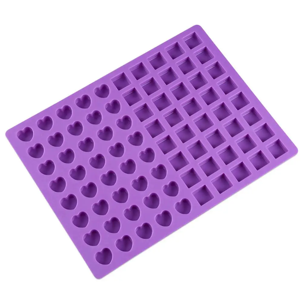 

Silicone 80 Holes Mini Square Heart Shape Cube Mold Cake Tray Cubes Candy Chocolate Pudding Jelly Party Bar Whisky Tools 40DC16