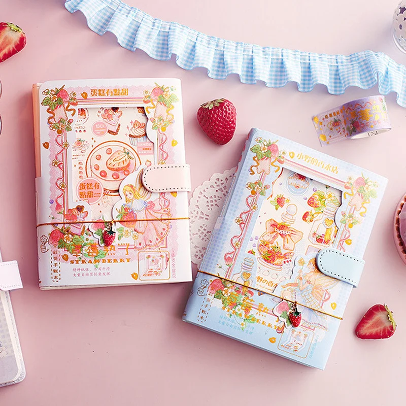 

Strawberry Whisper Soft PU Leather Diary B6 Kawaii Colorful Pages Planner Journal 196P
