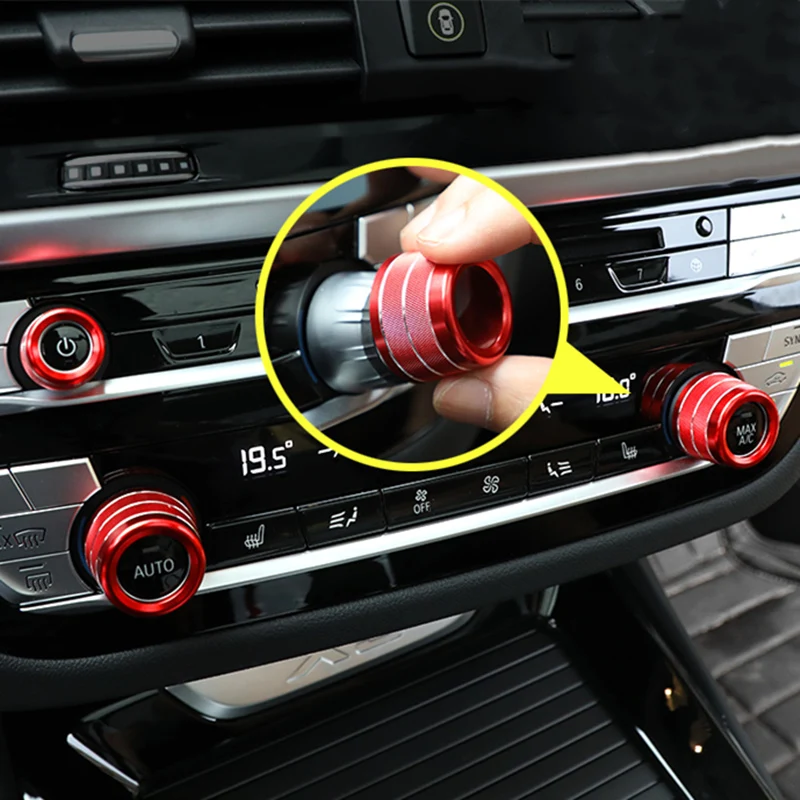 

Car Volume Knob Decoration Ring Air Conditioning Outlet Switch Protection Cover Sticker For BMW X3 G01 Car Styling Accessories
