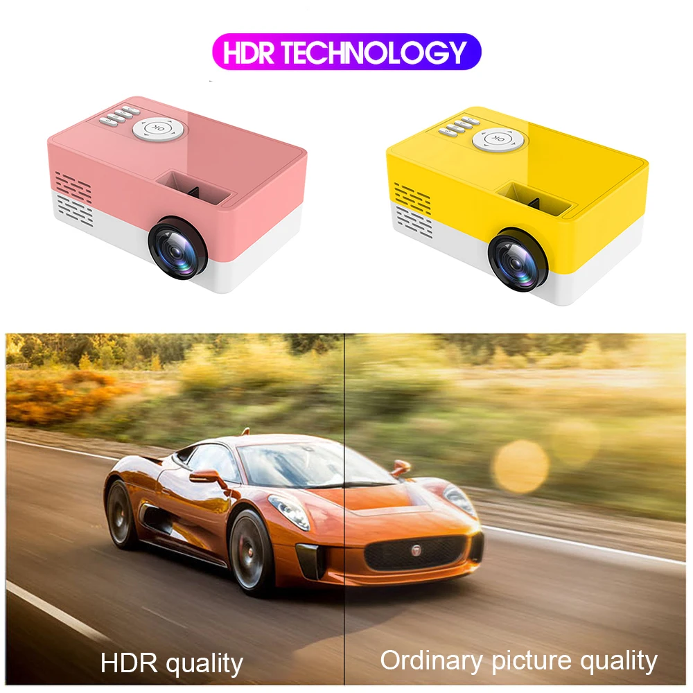 J15 Mini Home Projector Support 1080P AV USB SD Card USB Portable Pocket Beamer Projector For Christmas Gift VS J9