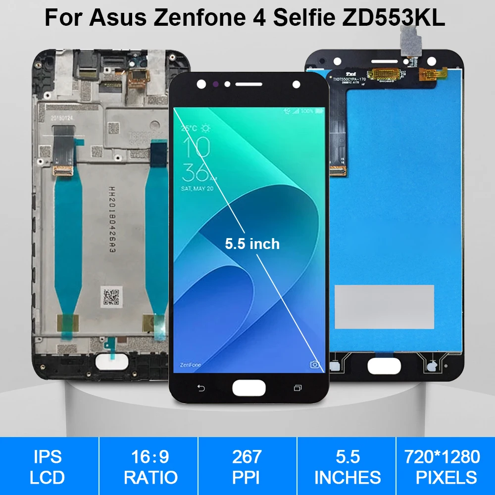 Pantalla Original para Asus Zenfone 4 Selfie ZD553KL, Digitalizador de pantalla t&aacute;ctil de pantalla LCD para Asus ZD553KL X00LD, piezas de repuesto-1