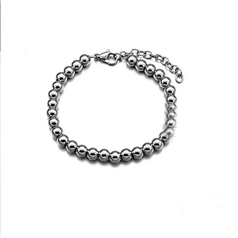 

steel beads bracelet men's stainless steel hip hop bracelet charm chain extension couple Bracelets jewelry for women accesories