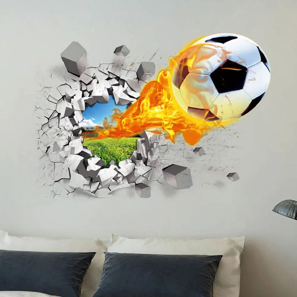 3D Shot Футбол детские наклейки на стену съемные для детской спальни
