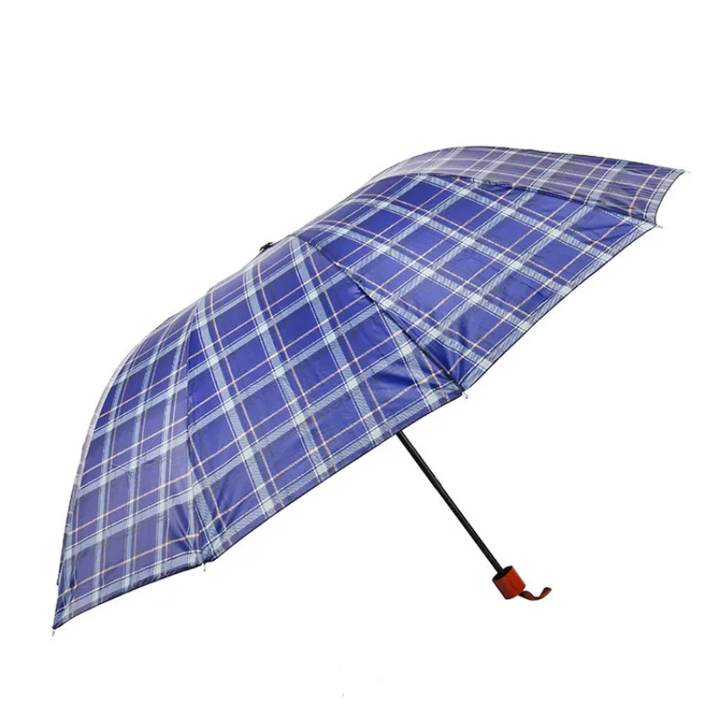 Large Size 125/106 Cm Classic Super 10 Bone 3 Folding Umbrella Business Men's Extra Lattice Sunny and Rainy | Дом и сад