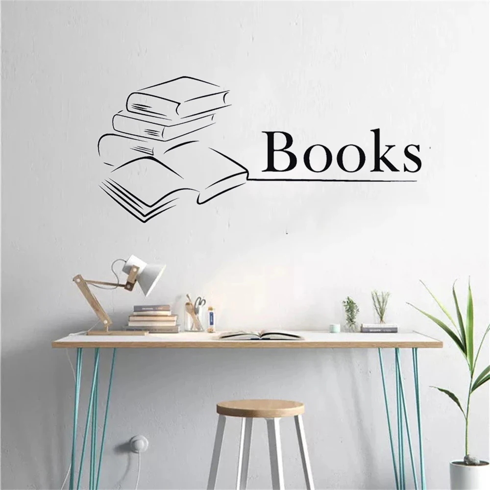 Книги библиотеки книжный червь образование школьные настенные наклейки
