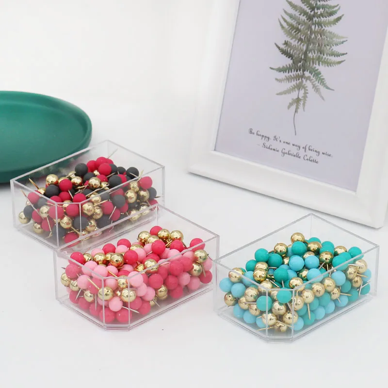 TUTU 120pcs Push Pins Office Decorative Gift Stationery Colored Thumb Tack Message Cork Board Pushpin Thumbtack H0460 | Канцтовары для