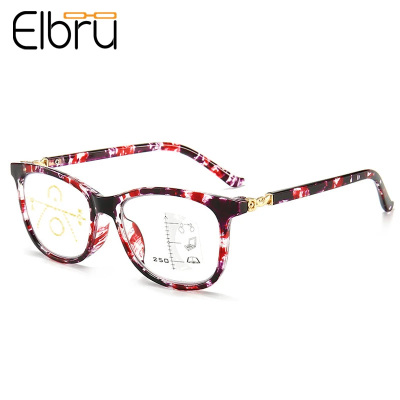 Elbru анти синий светильник прогрессивные многофокальные очки для чтения женщин и