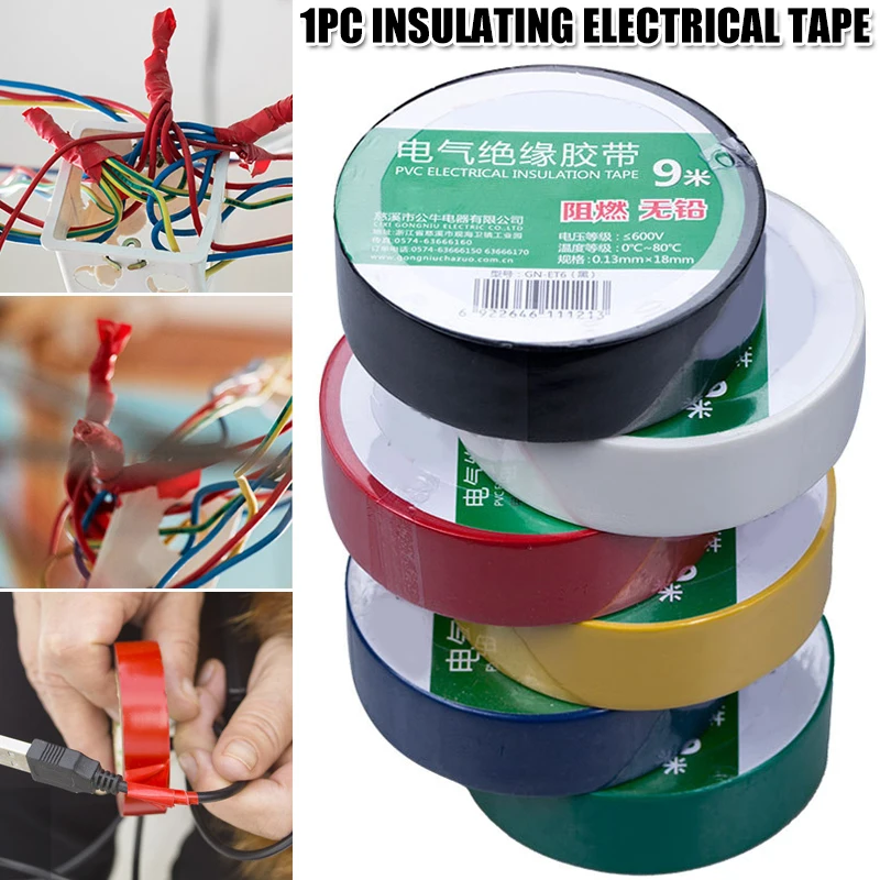

Waterproof Tape High Temp Resistant Anti Fire PVC Electrical Tape 6.69inch by 15 Yard Multi-Color HUG-Deals