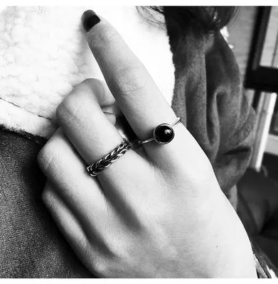 

2pcs/set Hemp flowers rings for women European style fashion retro for girls gift jewelry Open index finger ring
