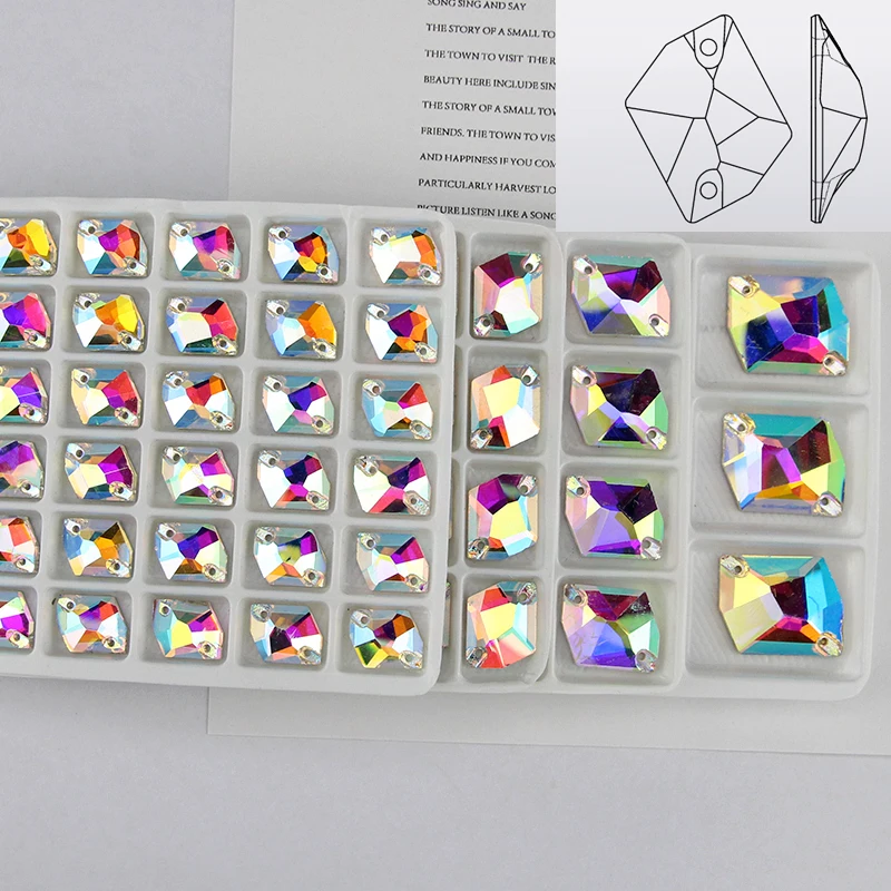 Стразы для пришивания камней, 3265, космические, с плоской спинкой, 2 отверстия, для самостоятельной сборки, для сумки, платья, шитье стразами