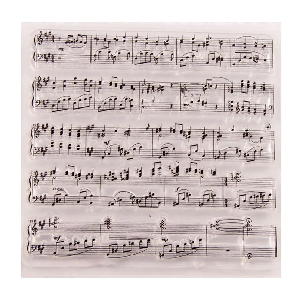 Music Notes Symbol Patterns Transparent Clear Silicone Stamp for Seal DIY Scrapbooking Photo Album Decorative Sheets | Дом и сад