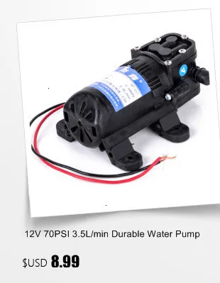 1 шт. Высокое качество 6 л/мин DC12V 70 Вт 130PSI мембранный Водяной насос маленький безопасный насос высокого давления самовсасывающий насос 165*100*62 мм