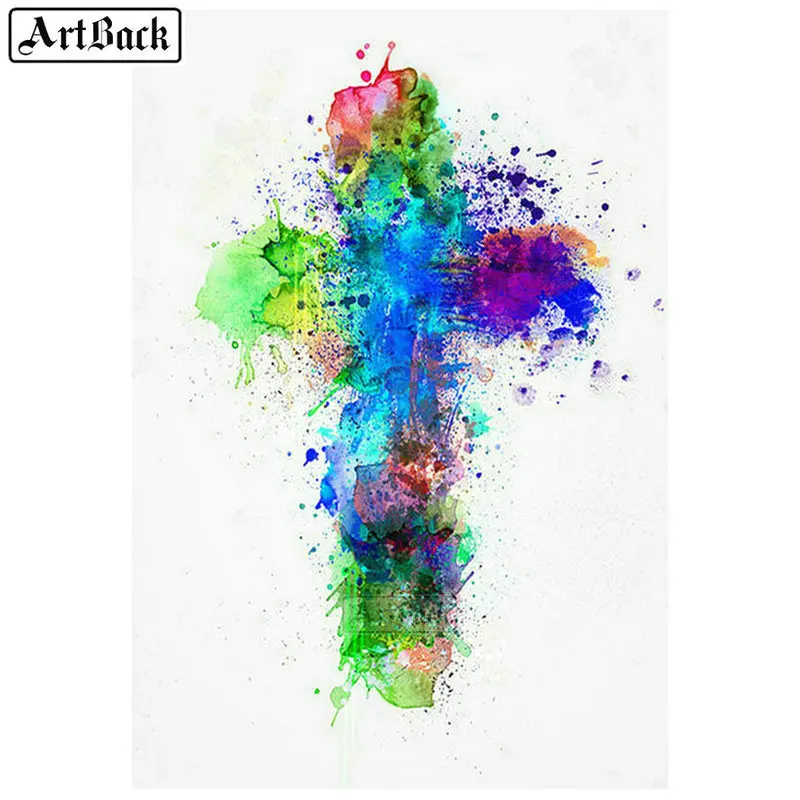 

Diamond painting cross color picture 5d square / round diamond mosaic religious landscape canvas embroidery craft sticker