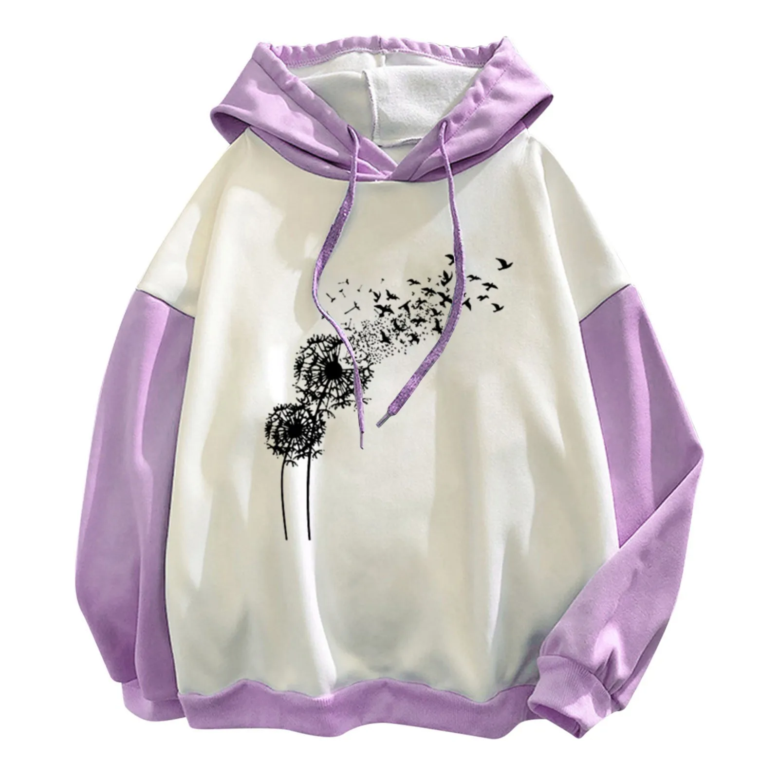 58# 2021 New Hoodie Women's Fashion New Stitching Cute Plus Velvet Long-sleeve Hooded Sweatshirt Top Sweatshirt Женское Платье