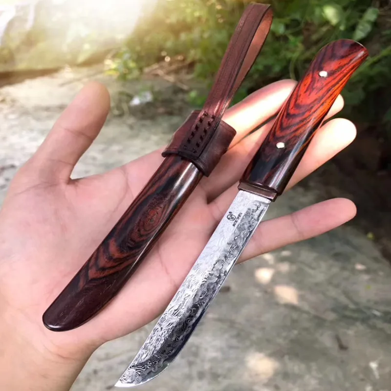 Высококачественный Нож из дамасской стали VG10 с прямым лезвием японская Черная