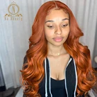 Имбирный оранжевый цвет 180 плотность 360 кружевные передние человеческие волосы парики для черных женщин свободные волнистые предварительно выщипанные Детские волосы Nabeauty
