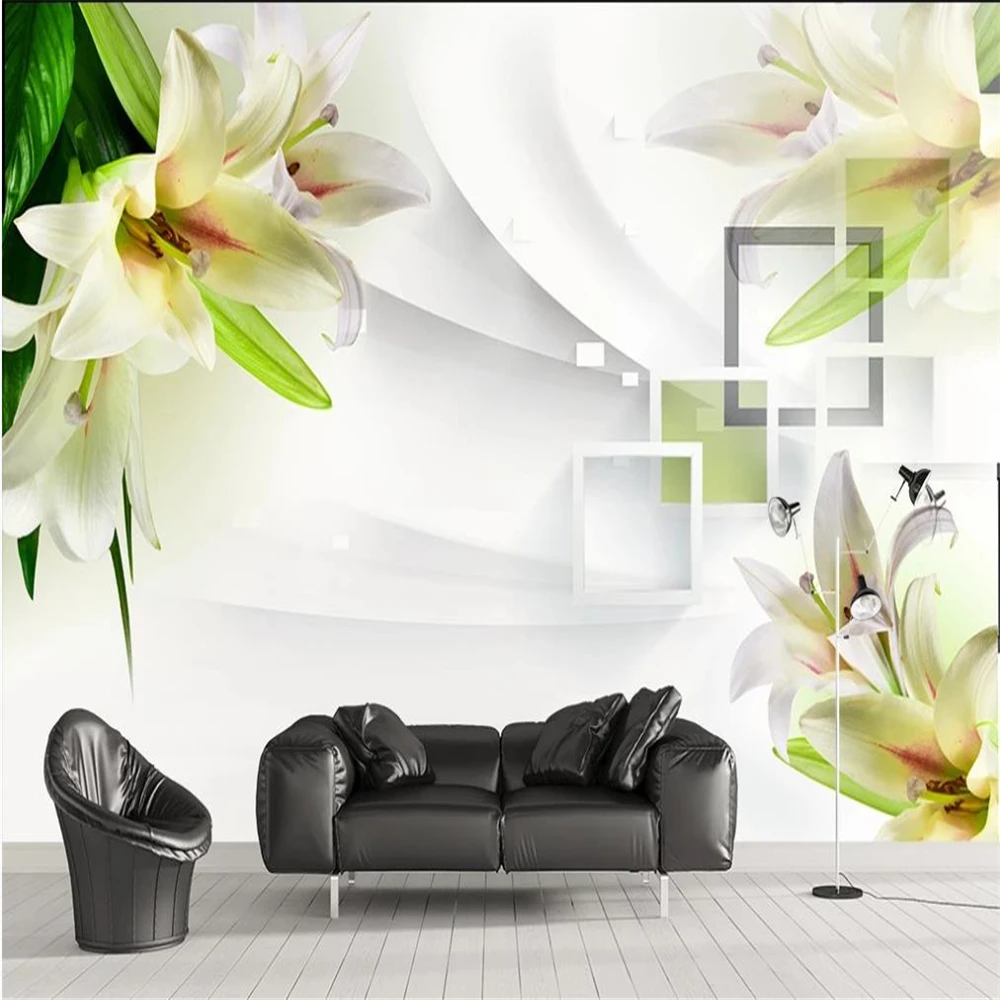 3d murals wallpaper for living room wallpapers Lily flower wllpapers 3D background wall | Обустройство дома