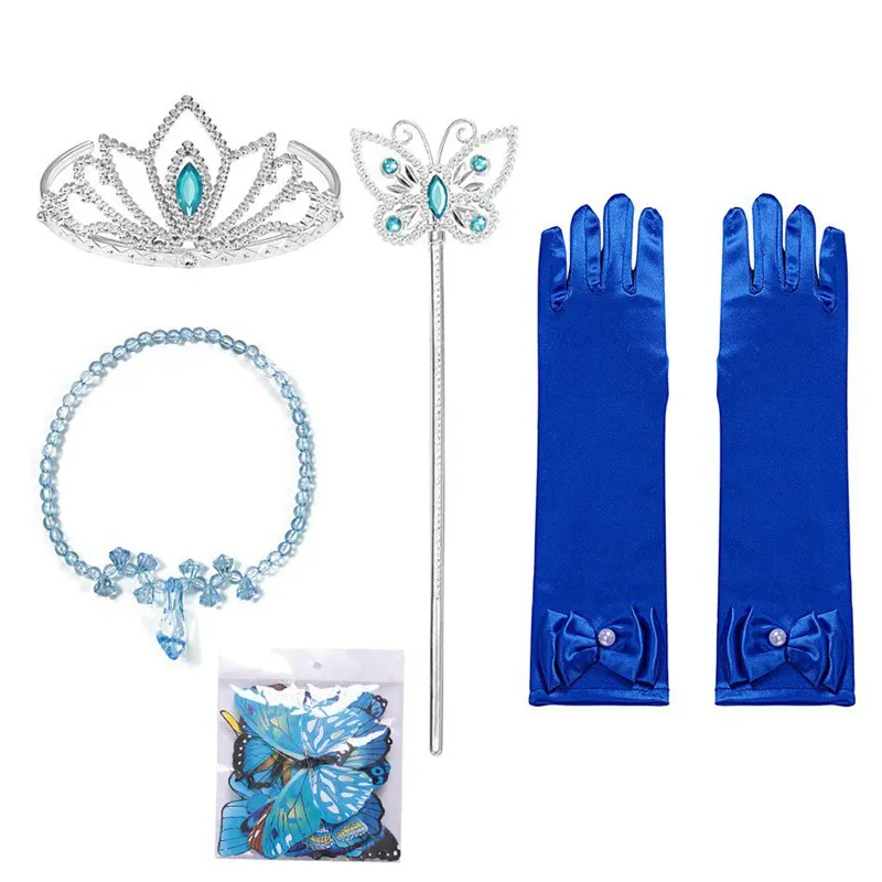 Accessories 01 MUABABY платье принцессы Золушки; Одежда для девочек; Пышное Бальное Платье с открытыми плечами; детский роскошный пушистый костюм с бусинами для Хэллоуина - Цвет: Accessories 01