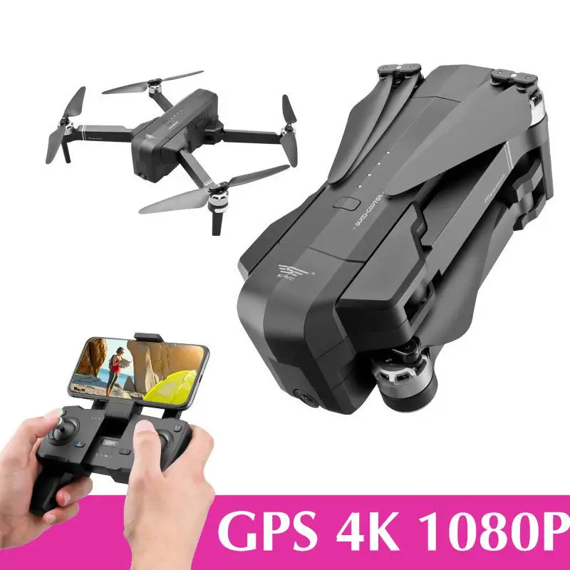 Мини Дрон Wifi Fpv с 4k 1080p Камера 3 осевому гидростабилизатору Gps Rtf Радиоуправляемый