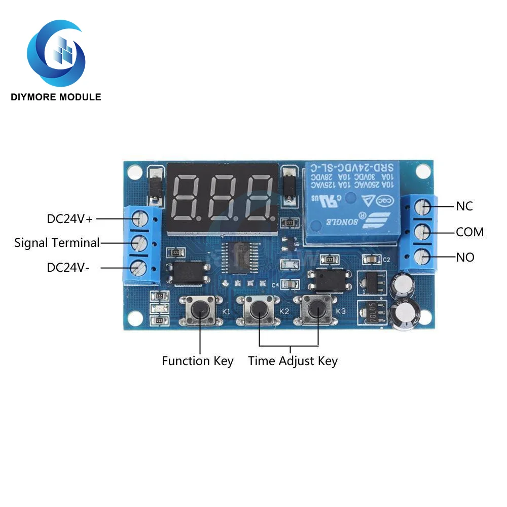 Релейный модуль с задержкой времени постоянный ток 12 В 24 светодиодный дисплей 3