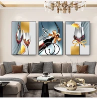 nordic modern art print wine glass red wine pictures 3piece canvas painting oil painting wall art poster in livinroom home decor