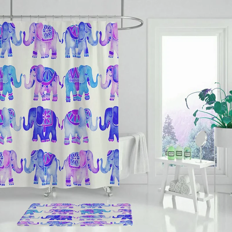 Занавеска для душа с изображением животного морской лошади ежика креативная