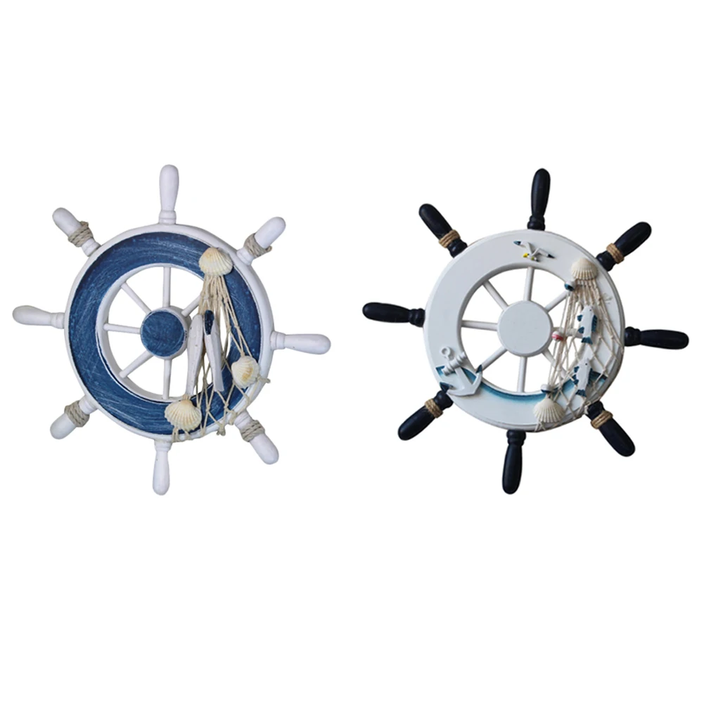 Морское украшение Пляжная деревянная рыболовная сеть для лодки рулевое колесо