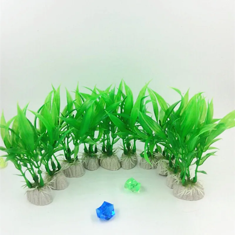 10 шт./лот см небольшие разноцветные аквариумные растения искусственные цветы