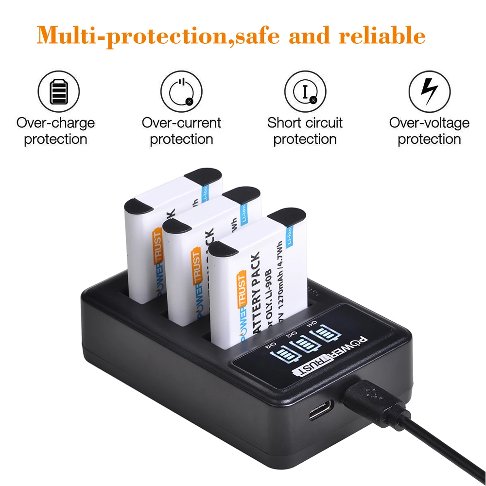 4x LI-90B LI 90B LI-92B Li90B батарея и зарядное устройство для Olympus жесткий TG-6 TG-5 TG-трекер SH-1