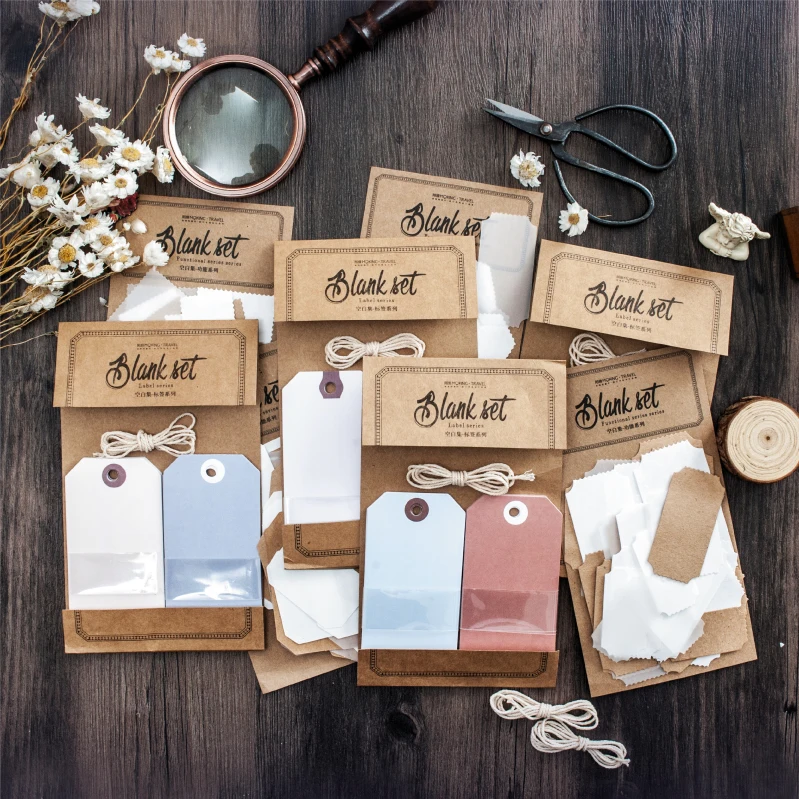 20 45 шт./упак. Винтаж пустая бирка крафт бумага липкий блокнот для заметок дневник