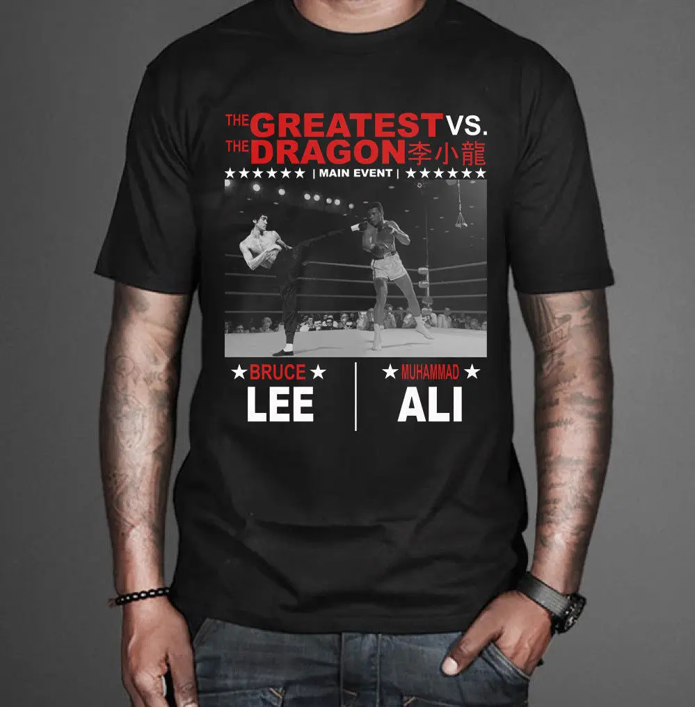 Новый Брюс Ли VS футболка с Али легенда бокса Мужская Женская Размер S 3XL крутая